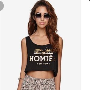 Black Crop Top Tank Homies New York Hermès